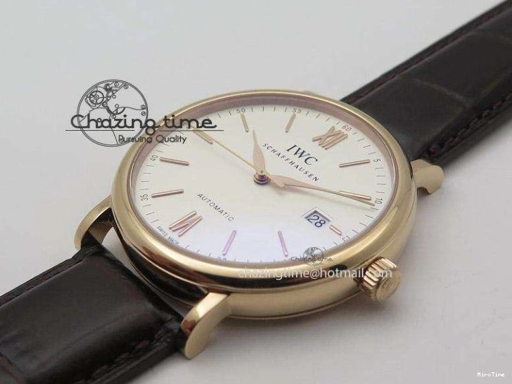 MIROTIME 0425 Modern Portofino SCHAFFHAUSEN RG MKF 1:1 V2 Best Edition White Dial On Brown Leather Strap A 7344